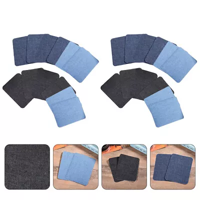 Buy  24 Pcs Denim Patches For Jackets Clothing Repair Black Shirt Sofa • 11.58£