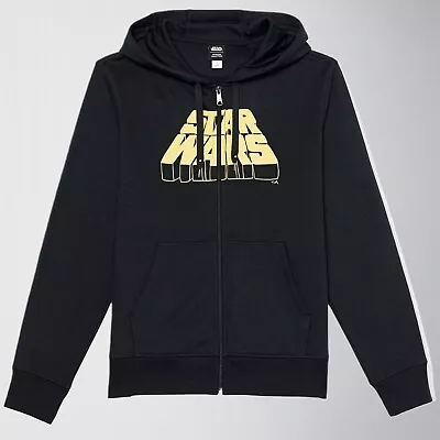Buy Disney Star Wars Black Fleece Zip Hoodie Jacket (Size Medium) Fan Clothing Gift • 9.99£