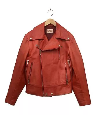 Buy Y2 LEATHER Double Riders Jacket Size 38 Thin Horsehide Red Japan • 367.57£