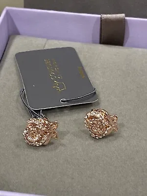 Buy New Disney Couture Kingdom Mickey Belle Rose Gold Plated Swarovski Earrings Bnib • 37.99£