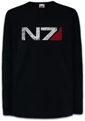 Buy N7 NORMANDY LOGO Kids Long Sleeve T-Shirt Commander Shephard Mass Game Effect • 20.95£