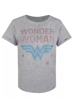 Buy Women's Wonder Woman T-shirt UK Size (M)12/14 . Grey Cotton Blend • 14.99£