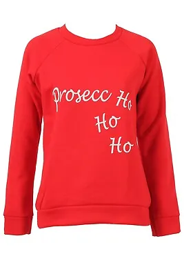 Buy Women's Red Christmas Prosec-Ho-Ho-Ho Jumper Sizes Small/Medium/Large • 12£
