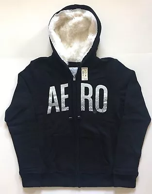 Buy Aeropostale Aero Women's Black Faux Fur Hood Full-Zip Hoodie Sweatshirt XS-XL!! • 35.67£