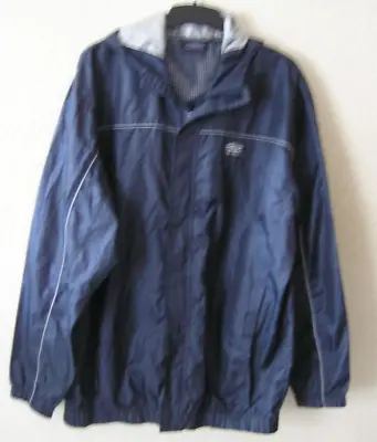 Buy Umbro Windbreaker Jacket, Men's, Large, Blue Hooded, Zip Closure, Two Pockets • 10.99£