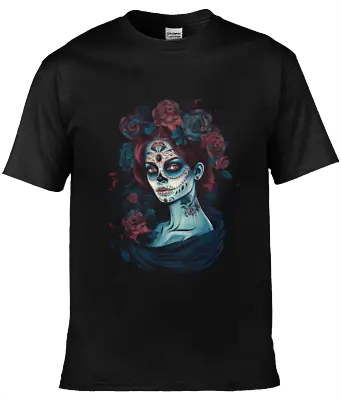 Buy Day Of The Dead Design 7 Of 24 Soft Style Tshirt Sugar Skull • 16£