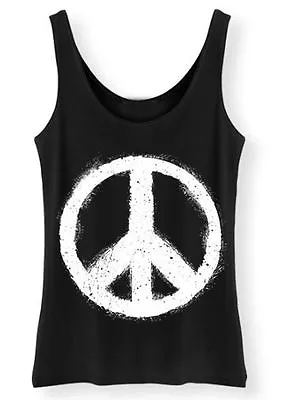 Buy Peace Tank Top SCREENPRINTED Womens Ladies Hippy Grunge Vest Retro Harmony • 11.95£