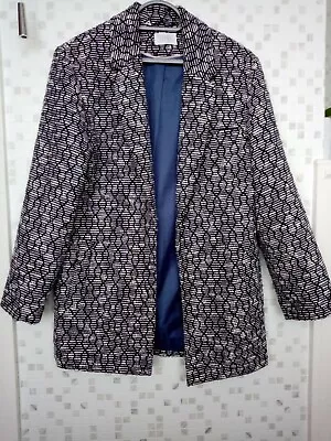 Buy Savida Black Blue Jacket Size 8 Ladies Open Jacket For Spring • 9.99£