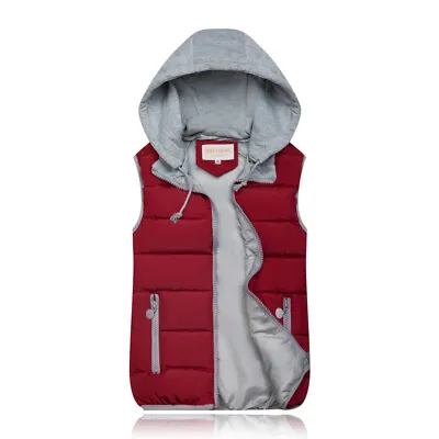 Buy Women Winter Short Down Cotton Vest Warm Hooded Jacket Waistcoat Cotton Coat UK • 22.67£