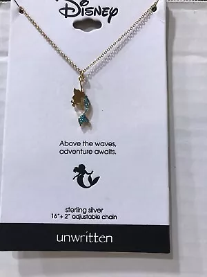 Buy Disney’s “The Little Mermaid” Necklace In Gold-Tone Sterling Silvef For Unwritte • 43.37£