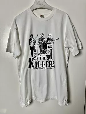 Buy THE KILLERS World Destruction Tour Print Dark Comedy T Shirt Size L Bush Stalin • 16.99£