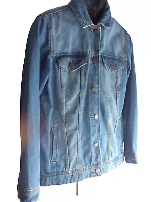 Buy Noisy May Ladies Denim Jacket Medium Size Long Sleeves Cotton VGC • 16.88£