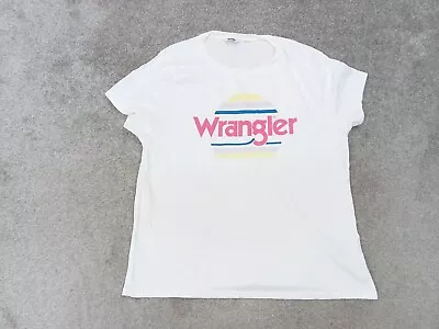 Buy Wrangler Mens T Shirt White Cotton Short Sleeve Adult Size Small • 6.79£