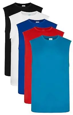 Buy Mens Mans Sleeveless T-Shirt Wicking Polyester Smooth Sports Vest Tank Top • 6.59£