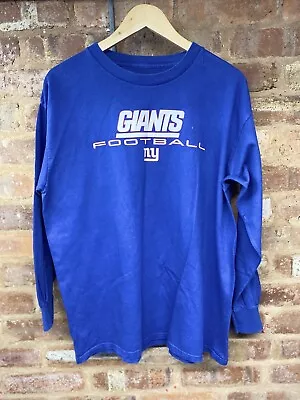 Buy NFL New York Giants USA T-Shirt Blue Long Sleeve L Large • 14.95£