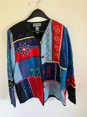 Buy INDIGO MOON Jacket Multicolour Patchwork Coat Bohemian Floral Artisan, Size M • 37.65£