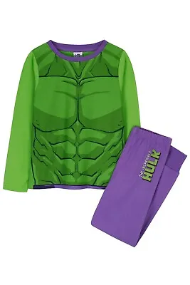 Buy Avengers Hulk Boys Girls Green Purple Cotton 2 Pc Pyjama Set PJs 2 3 4 5 6 7 8 • 7.99£