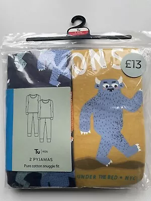 Buy 2 Pairs  Monster Print Pyjamas 5-6 Years BNWT • 9.99£
