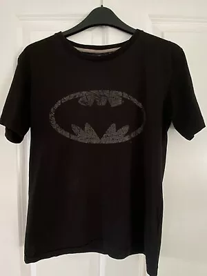 Buy Boys Batman T Shirt Batman Short Sleeve Top Marvel Top Black Cotton Age 12-13 Yr • 2.68£