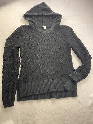 Buy Green Tea Boho Crochet Hoodie Sweat Shirt Women Small Black Knitting Soft • 2.88£