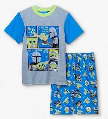 Buy Baby Yoda Boys Pajamas Star Wars The Mandalorian Shirt Shorts Set Size M (B248) • 8.68£