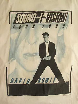 Buy DAVID BOWIE ~ Sound + Vison Tour Original 1990 Tour T-shirt ~ Large ~ Rare #2 • 119.99£
