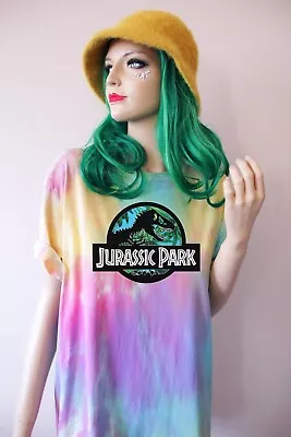 Buy Jurassic Park Tie Dye T-Shirt 90s Hipster Mens Womens Oversized Grunge Retro Y2k • 21£