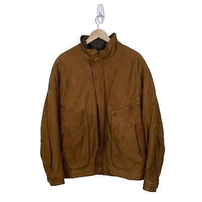 Buy Tan Suede Leather St Michaels M&S Bomber Utility Jacket Chest 38-40” • 25£