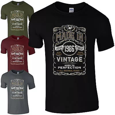 Buy Made In 1986 T-Shirt Born 38th Year Birthday Age Present Vintage Funny Mens Gift • 13.73£