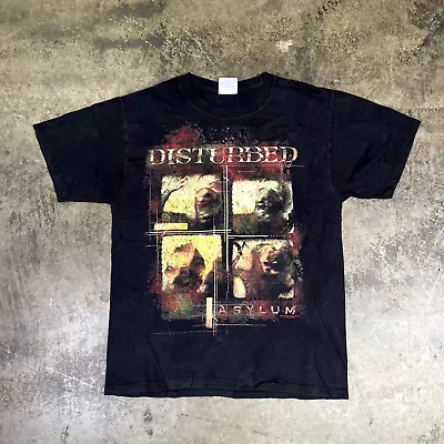Buy Disturbed Asylum T-Shirt 2010 Music Y2K Graphic Tee, Black, Mens Medium • 14.70£