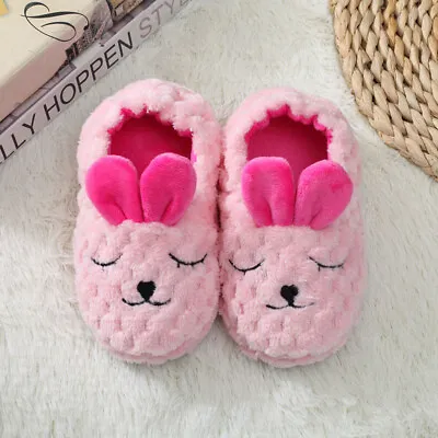 Buy Baby Toddler Winter Unicorn Slippers Kids Fleece Warm Indoor Shoes Non-slip Gift • 8.59£