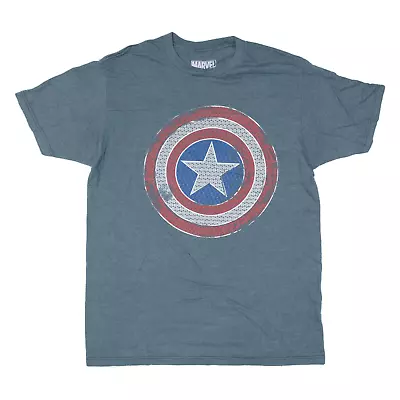 Buy MARVEL Captain America Mens T-Shirt Blue USA M • 8.99£