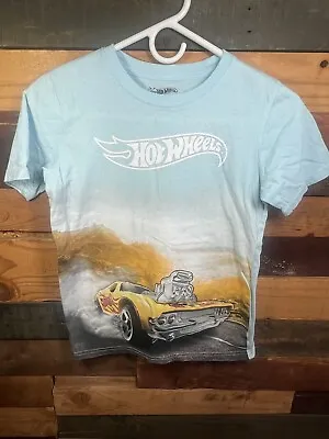 Buy Retro Boys Hot Wheels Car Themed Blue Colored Shirt Hot Wheels Tags Size 12 • 11.87£