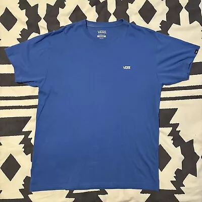 Buy Vans Left Chest Logo Royal Blue Plain Medium 100% Cotton Classic Fit T-Shirt • 10.95£