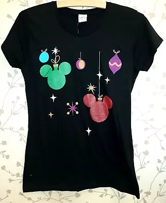 Buy Mickey Mouse Disney Christmas Baubles Print Short Sleeve T Shirt Uk S Peacocks  • 8£