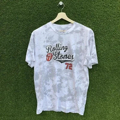 Buy Men’s Rolling Stones 72 T-Shirt Grey & White Size Large • 6£