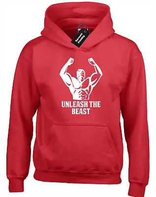 Buy Unleash The Beast Hoody Hoodie Gym Training Top Lifting Weights Mode • 15.99£