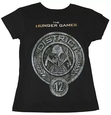 Buy The Hunger Games Girls Juniors T-Shirt - Stone Circle District 12 Pic • 10.42£