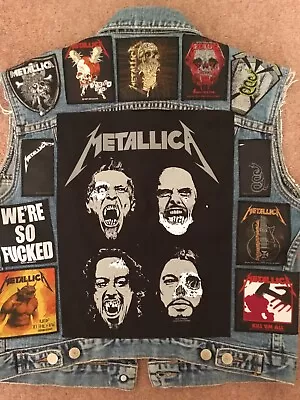 Buy Full Metal Jacket: The Loaded Metallica Girls' Denim Cut-Off Patch Vest Thrash • 175£