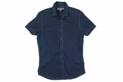 Buy WITCHERY MAN Navy Blue 100% Cotton Short Sleeve Casual Shirt Size S BNWT • 43.36£