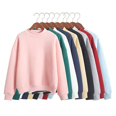 Buy Womens Long Sleeve O Neck T Shirt Top Hoodies Casual Loose Sweatshirt Blouse • 8.45£