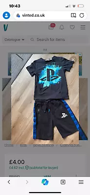 Buy PlayStation T-shirt And Shorts Age 8-10 • 4£
