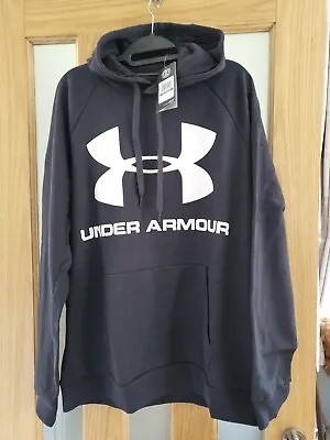 Buy Under Armour Sportstyle Terry Logo Hoodie Mens Black Gym Training Sweatshirt XL • 19.99£