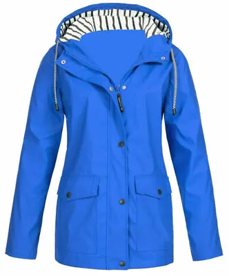 Buy Plus Size Womens Waterproof Raincoat Wind Outdoor Jacket Forest Coat Rain Mac T1 • 16.02£