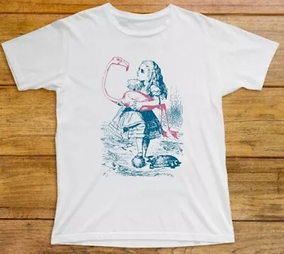 Buy Alice In Wonderland T Shirt 902 Retro Flamingo Croquet Lewis Carroll Mad Hatter • 12.95£