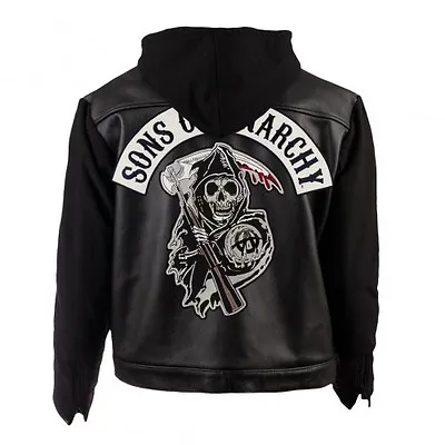 Buy Samcro Sons Of Anarchy Leather & Fleece Highway Motorcycle Biker Jacket • 44.99£