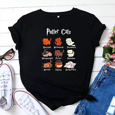Buy POTTER CATS T-Shirt, Funny Kitten Shirt, Birthday Gift Unisex Adult Kids Tee Top • 14.49£