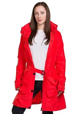 Buy Ladies Trench Coat Belted Jacket Plain Top Quality Fashion Outwear Grey Red 8-16 • 14.95£