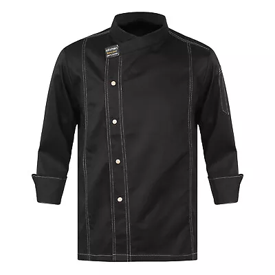 Buy UK Mens Unisex Chef Coat Jacket Restaurant Kitchen Workwear Cook Baking Uniform • 29.19£