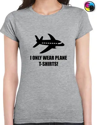 Buy I Only Wear Plane T Shirts Tee Ladies Ladies Aeroplane Flying Aviation Fan Gift • 7.99£